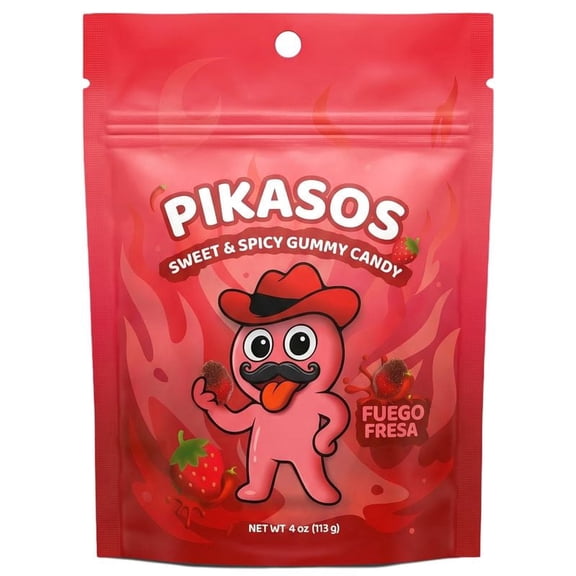 Pikasos Fuego Fresa Sweet and Sour Gummy Candy 4oz
