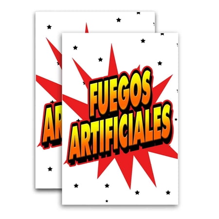 Fuegos Artificiales (24" X 36") Vinyl Decal Only (Pack of 2) |Sign|Sticker|Poster