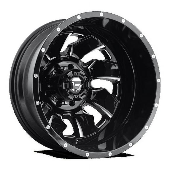 Fuel 1PC Aluminum Rim D574 CLEAVER 20X8.25in Gloss Black Milled Finish, D57420821725