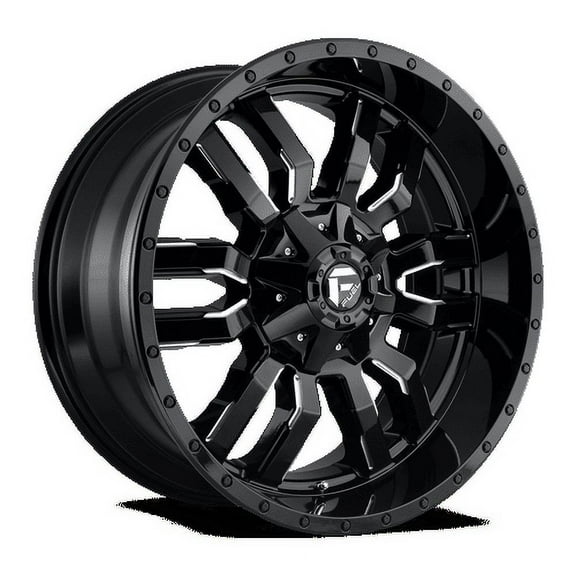Fuel 1PC Aluminum Rim D595 SLEDGE 20X9in Gloss Black Milled Finish, D59520909856
