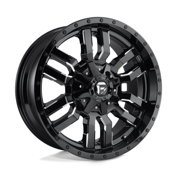 Fuel 1PC Aluminum Rim D595 SLEDGE 22X10in Gloss Black Milled Finish, D59522001847