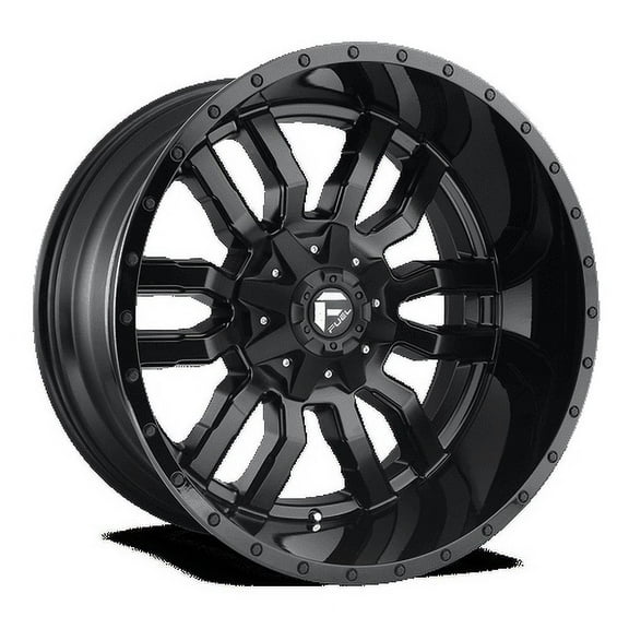 Fuel 1PC Aluminum Rim D596 SLEDGE 20X9in Matte Black with Gloss Black Lip Finish, D59620905263
