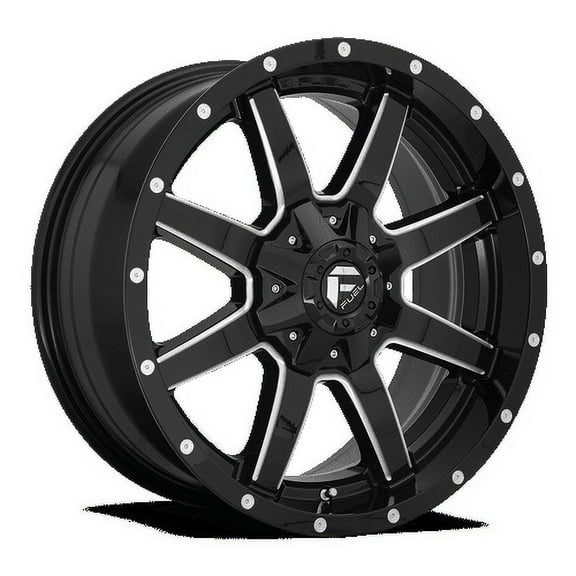 Fuel 1PC Aluminum Rim D610 MAVERICK 17X9in Gloss Black Milled Finish, D61017902645