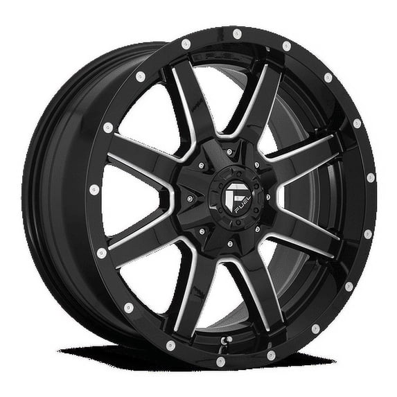 Fuel 1PC Aluminum Rim D610 MAVERICK 20X10in Gloss Black Milled Finish, D61020001847