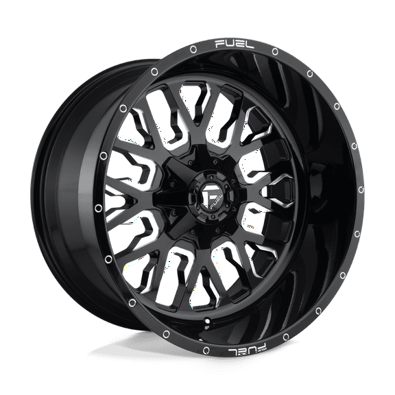 Fuel 1PC Aluminum Rim D611 STROKE 22X12in Gloss Black Milled Finish, D61122209846