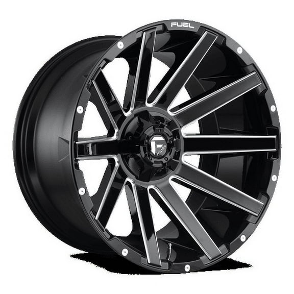 Fuel 1PC Aluminum Rim D615 CONTRA 24X12in Gloss Black Milled Finish, D61524209847