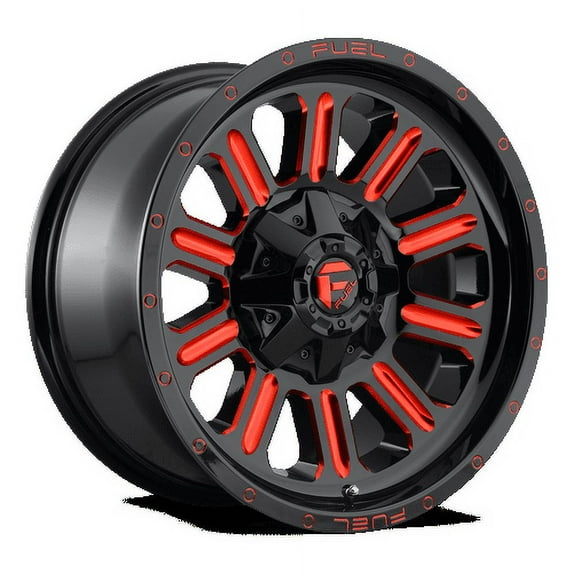 Fuel 1PC Aluminum Rim D621 HARDLINE 18X9in Gloss Black Red Tinted Clear Finish, D62118909857