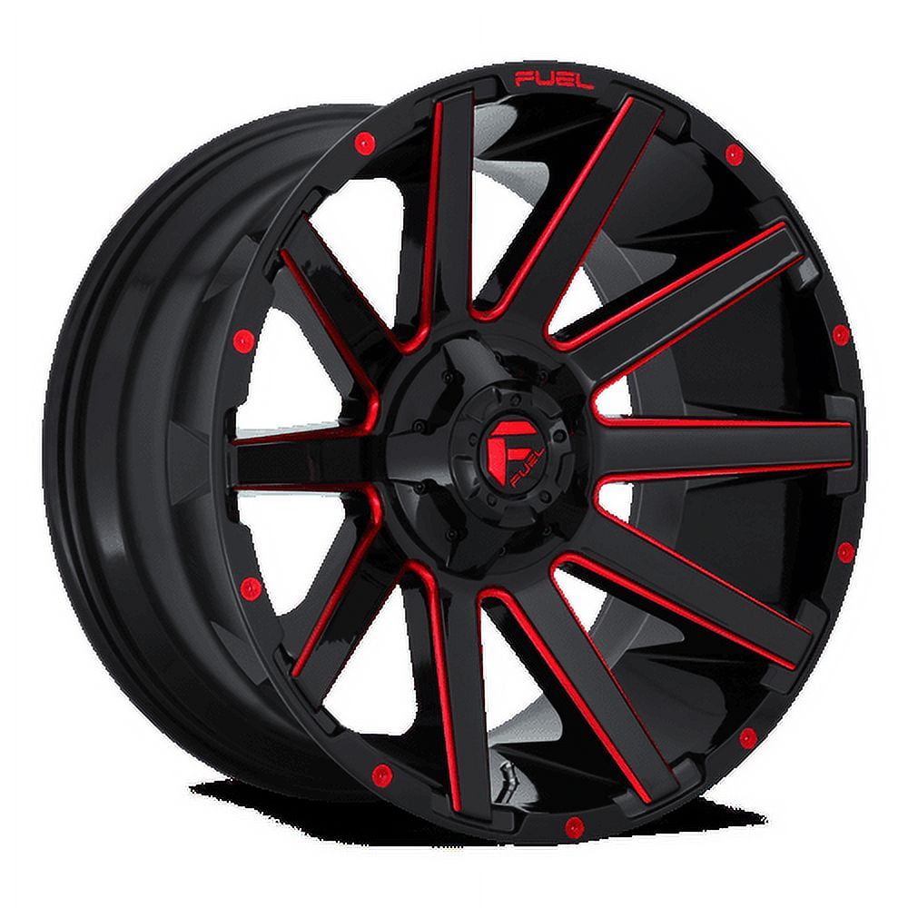 Fuel 1PC Aluminum Rim D643 CONTRA 20X9in Gloss Black Red Tinted Clear Finish, D64320901757