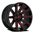 thumbnail image 1 of Fuel 1PC Aluminum Rim D643 CONTRA 22X10in Gloss Black Red Tinted Clear Finish, D64322002647, 1 of 3