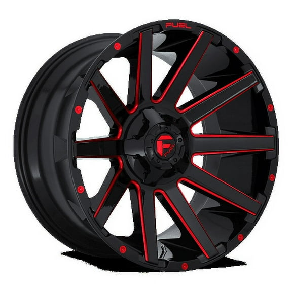 Fuel 1PC Aluminum Rim D643 CONTRA 22X10in Gloss Black Red Tinted Clear Finish, D64322008247