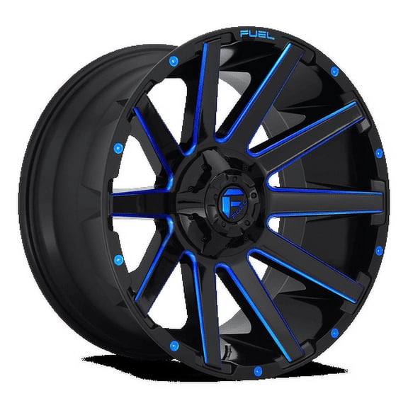 Fuel 1PC Aluminum Rim D644 CONTRA 20X10in Gloss Black Blue Tinted Clear Finish, D64420002647
