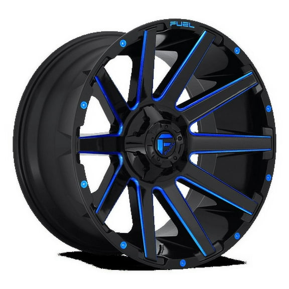 Fuel 1PC Aluminum Rim D644 CONTRA 20X9in Gloss Black Blue Tinted Clear Finish, D64420909857