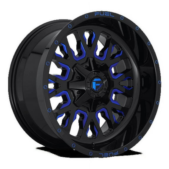 Fuel 1PC Aluminum Rim D645 STROKE 20X9in Gloss Black Blue Tinted Clear Finish, D64520906957