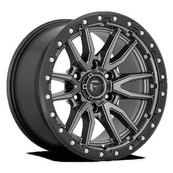 Fuel 1PC Aluminum Rim D680 REBEL 17X9in Matte Gun Metal Black Bead Ring Finish, D68017908445