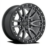 Fuel 1PC Aluminum Rim D680 REBEL 17X9in Matte Gun Metal Black Bead Ring Finish, D68017908450