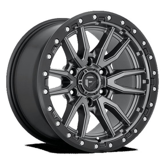 Fuel 1PC Aluminum Rim D680 REBEL 18X9in Matte Gun Metal Black Bead Ring Finish, D68018908957