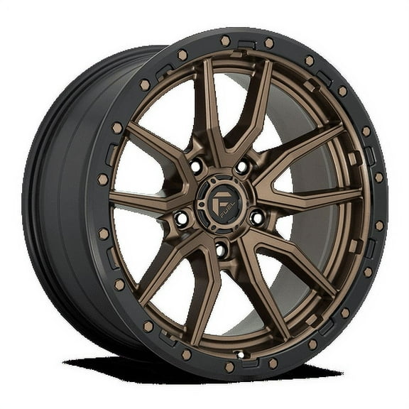Fuel 1PC Aluminum Rim D681 REBEL 20X9in Matte Bronze with Black Bead Ring Finish, D68120907550