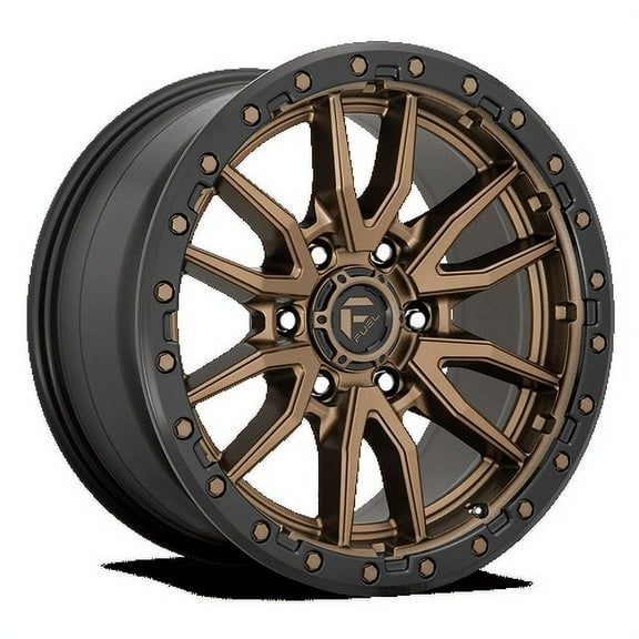 Fuel 1PC Aluminum Rim D681 REBEL 22X12in Matte Bronze with Black Bead Ring Finish, D68122208447