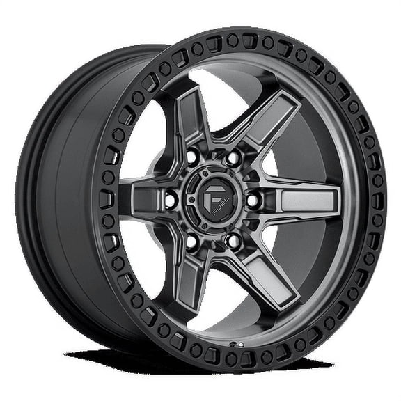 Fuel 1PC Aluminum Rim D698 KICKER 17X9in Matte Gun Metal Black Bead Ring Finish, D69817908445