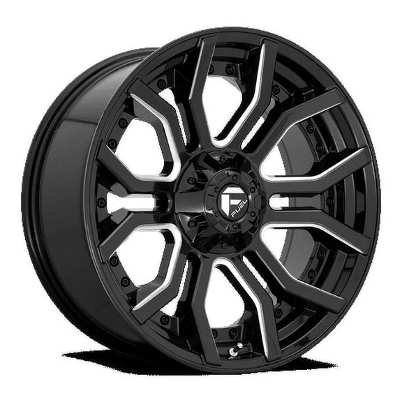 Fuel 1PC Aluminum Rim D711 RAGE 20X10in Gloss Black Milled Finish, D71120009847