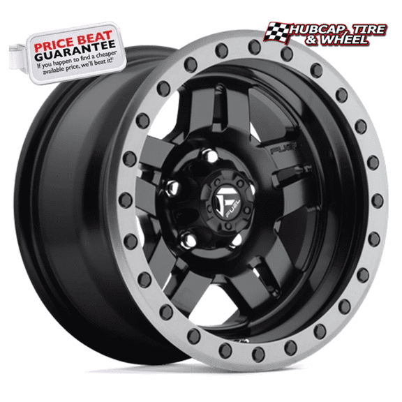 Fuel 1PC D557 Anza Size 15X8 Bolt Pattern 5X4.5 Rim 15" Offset -18mm Matte Black Gun Metal Ring (One Wheel)