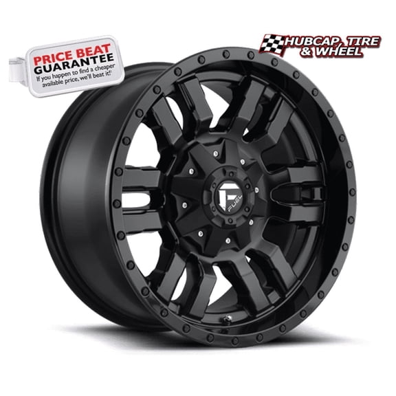 Fuel 1PC D596 Sledge Size 18X9 Bolt Pattern 8X170 Rim 18" Offset 20mm Matte Black Gloss Black Lip (One Wheel)