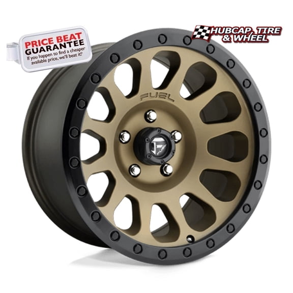 Fuel 1PC D600 Vector Size 17X9 Bolt Pattern 6X5.5 Rim 17" Offset -12mm Matte Bronze Black Bead Ring (One Wheel)