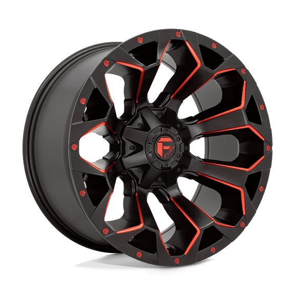 Fuel 1Pc D787 Assault 17X8.5 5X114.3/5X127 14Et 78.1Cb Matte Black Red Milled Wheel