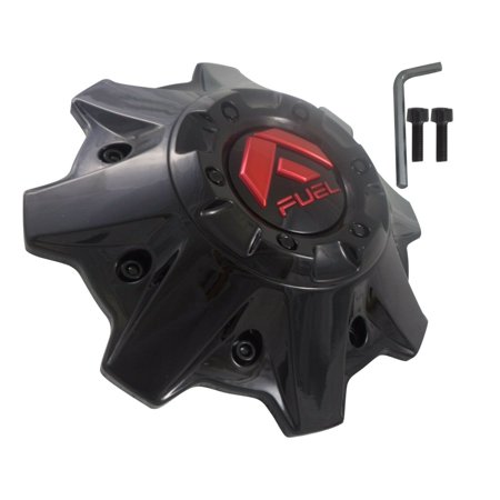Fuel 2PC FUEL GL-BLK RED LOGO CAP(FLAT)RED BOLTS - 1001-83GBQ