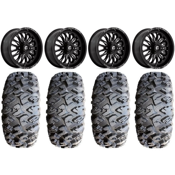 Fuel ARC 18" Wheels Black 33" MotoClaw Tires Sportsman RZR Ranger