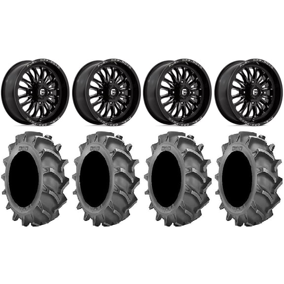 Fuel ARC 18" Wheels Black 33x8 (4ply) BKT 171 Tires Kawasaki Teryx Mule