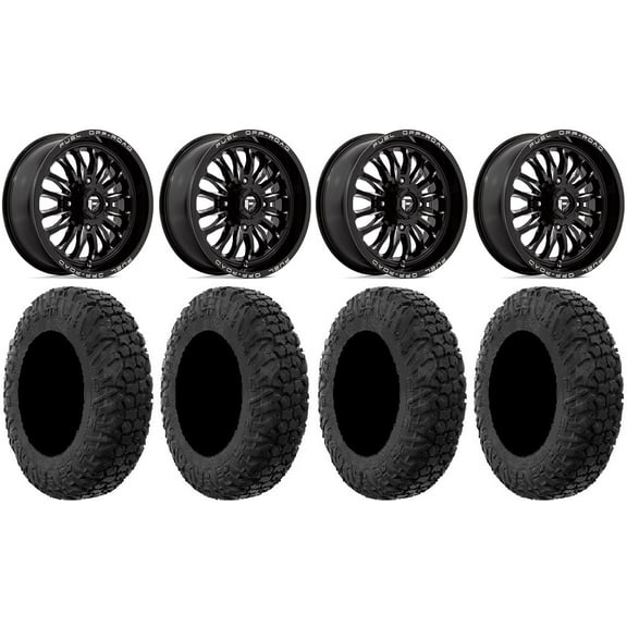 Fuel ARC 18" Wheels Black 34" MotoVator Tires Sportsman RZR Ranger