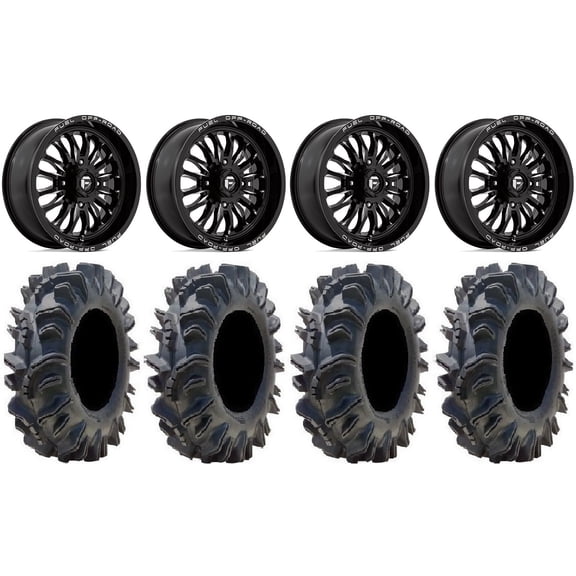 Fuel ARC 18" Wheels Black 34" Terminator Tires Kawasaki Mule Pro FXT