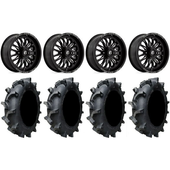 Fuel ARC 18" Wheels Black 35" Interforce 628 Tires Can-Am Commander Maverick Renegade Outlander Defender