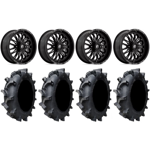 Fuel ARC 20" Wheels Black 35" Interforce 628 Tires Can-Am Commander Maverick Renegade Outlander Defender