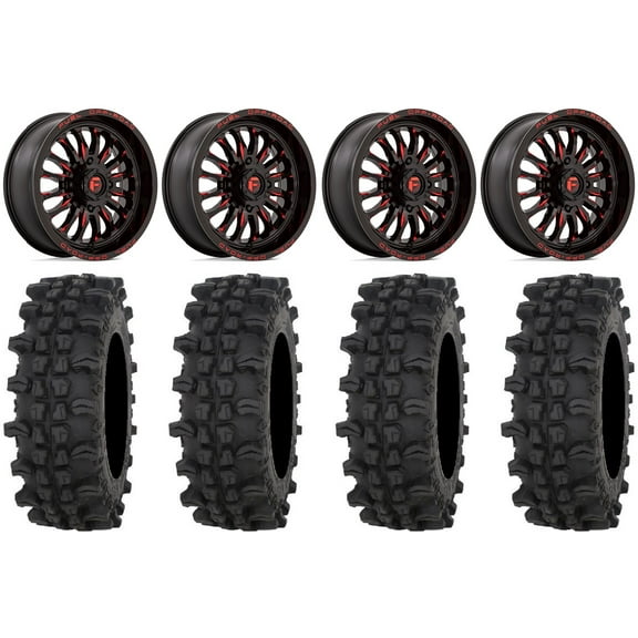 Fuel ARC 20" Wheels Red 33" ACP Tires Can-Am Commander Maverick Renegade Outlander Defender