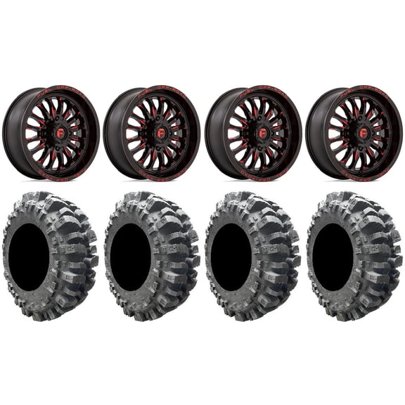 Fuel ARC 20" Wheels Red 33" Bogger Tires Can-Am Commander Maverick Renegade Outlander Defender