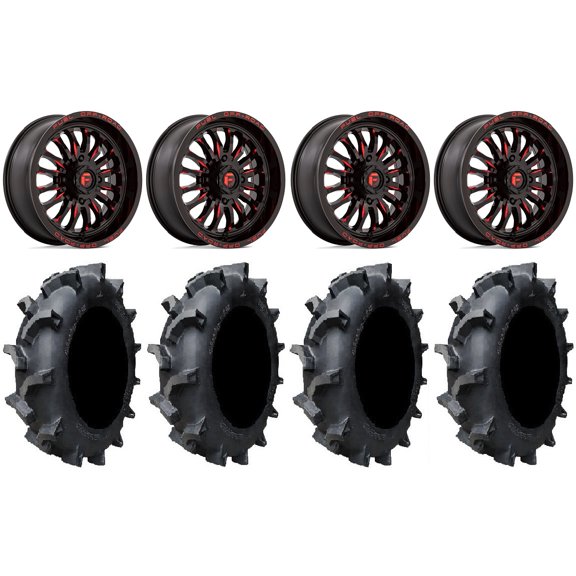 Fuel ARC 20" Wheels Red 35" Interforce 628 Tires Can-Am Commander Maverick Renegade Outlander Defender