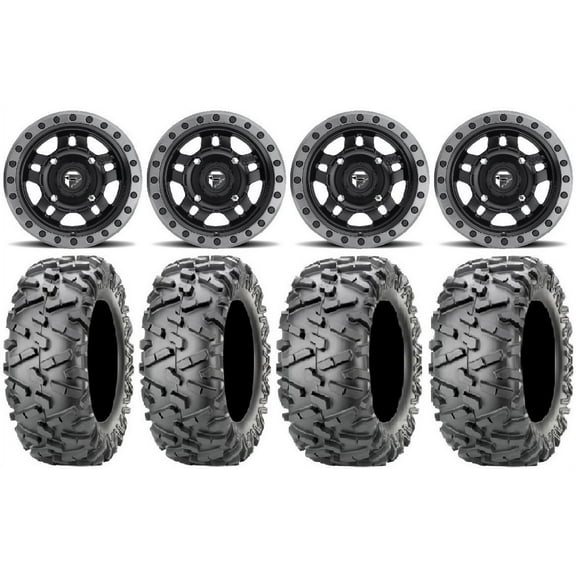 Fuel Anza Black 14" Wheels 26" BigHorn 2.0 Tires Yamaha Viking Wolverine YXZ1000R
