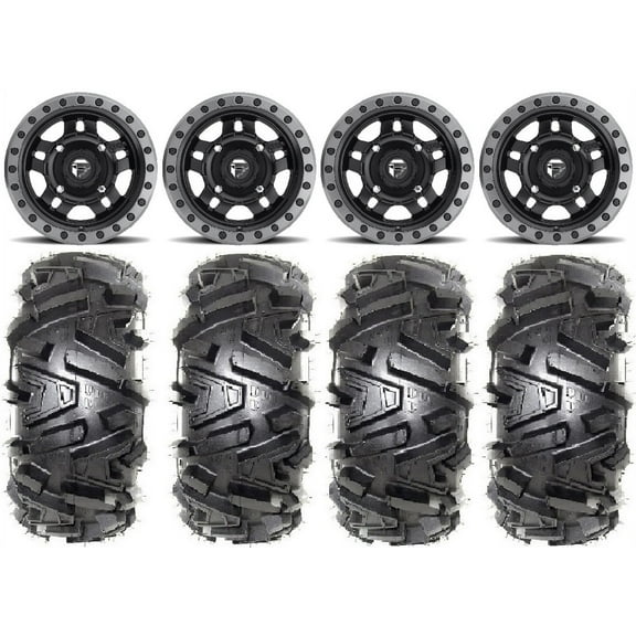 Fuel Anza Black 14" Wheels 27" Moto MTC Tires Sportsman RZR Ranger