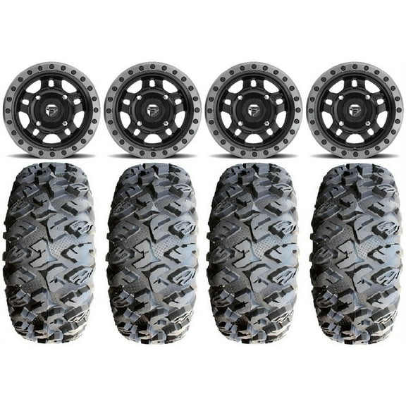 Fuel Anza Black 14" Wheels 27" MotoClaw Tires Sportsman RZR Ranger