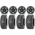 thumbnail image 1 of Fuel Anza Black 14" Wheels 28" Bear Claw HTR Tires Sportsman RZR Ranger, 1 of 4