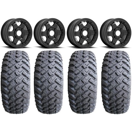 Fuel Block Beadlock 15" Wheels Black 30" MotoHammer Tires Kawasaki Mule Pro FXT