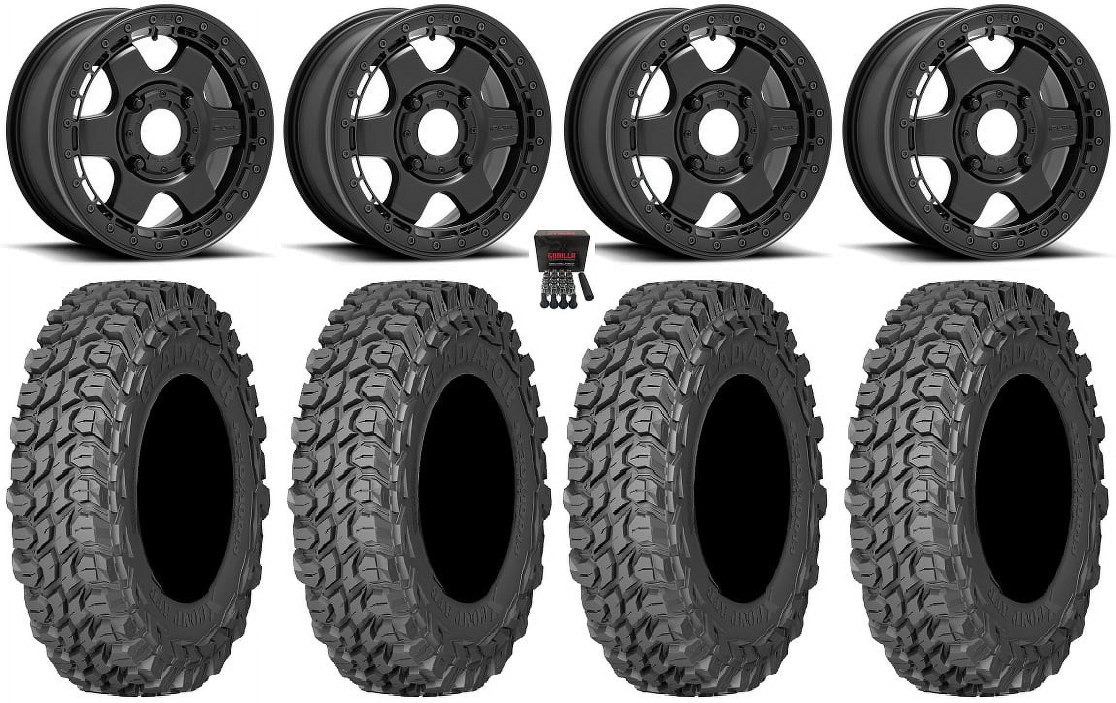 Fuel Block Beadlock 15" Wheels Black 32" X Comp ATR Tires CanAm