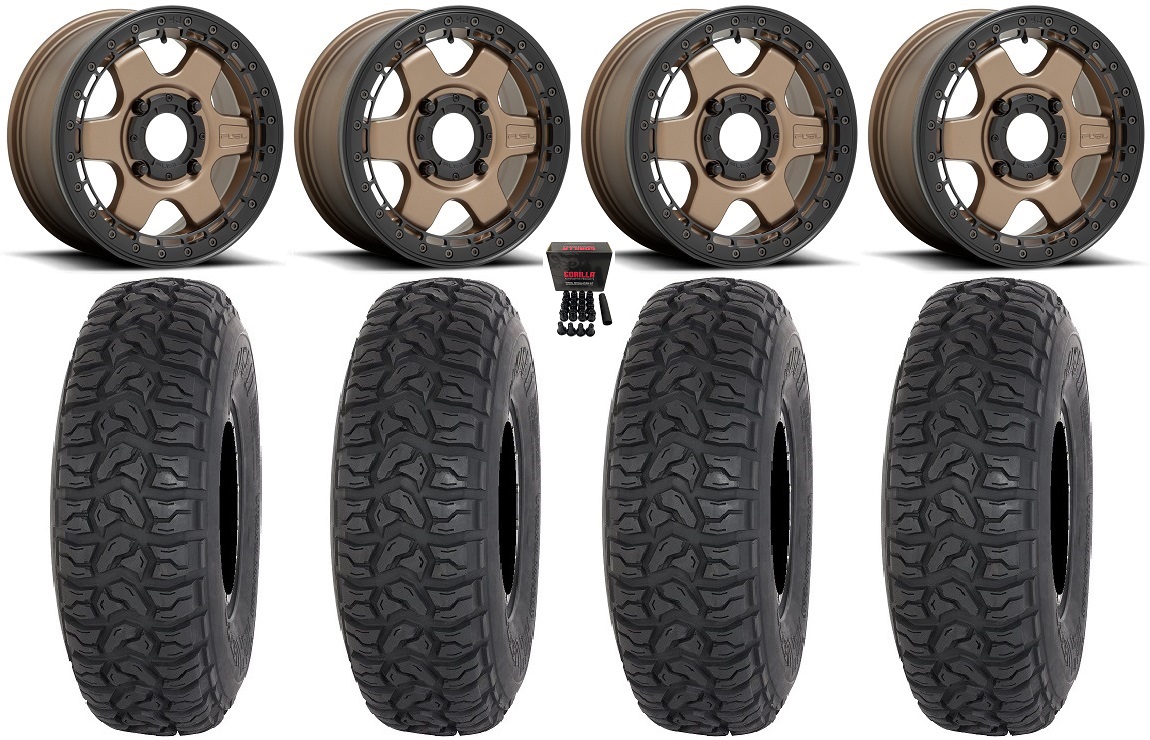 Fuel Block Beadlock 15" Wheels Bronze 35" Chicane LT Tires Polaris RZR