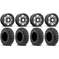thumbnail image 1 of Fuel Block Beadlock 15" Wheels Gunmetal 30" MotoVator Tires Sportsman RZR Ranger, 1 of 4