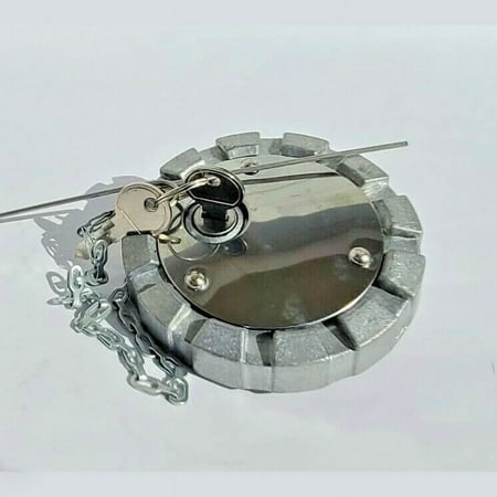 Fuel Cap Alum 3.37 8 NPSL Locking Vented & Chain for Freightliner NEW