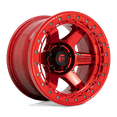 thumbnail image 1 of Fuel D123 Block Beadlock 17X9 6X139.7 -15Et 121.7Cb Candy Red With Candy Red Ring Wheel, 1 of 3
