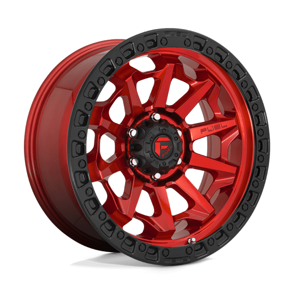 Fuel D695 Covert 16X8 6X139.7 1Et 106.1Cb Candy Red Black Bead Ring Wheel