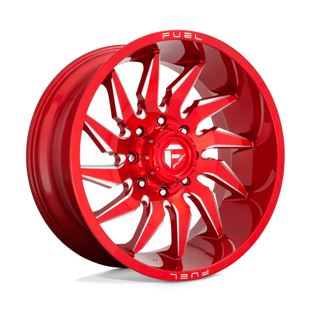 Fuel D745 Saber 22X10 5X127 -18Et 71.5Cb Candy Red Milled Wheel